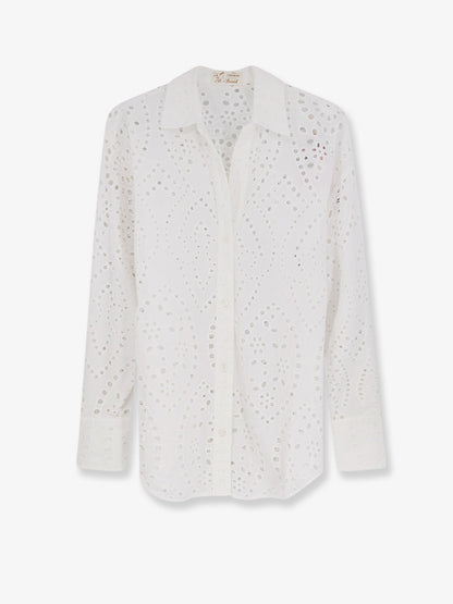 MC2 Saint Barth Cristal broderie anglaise embroidery shirt - White
