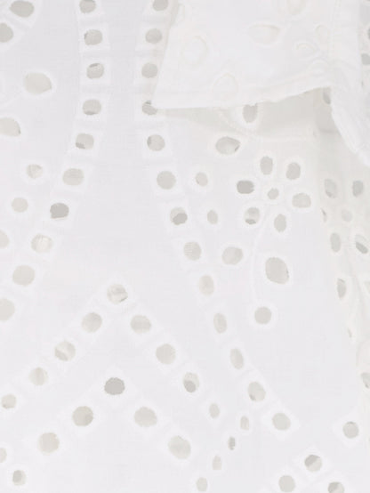 MC2 Saint Barth Cristal broderie anglaise embroidery shirt - White