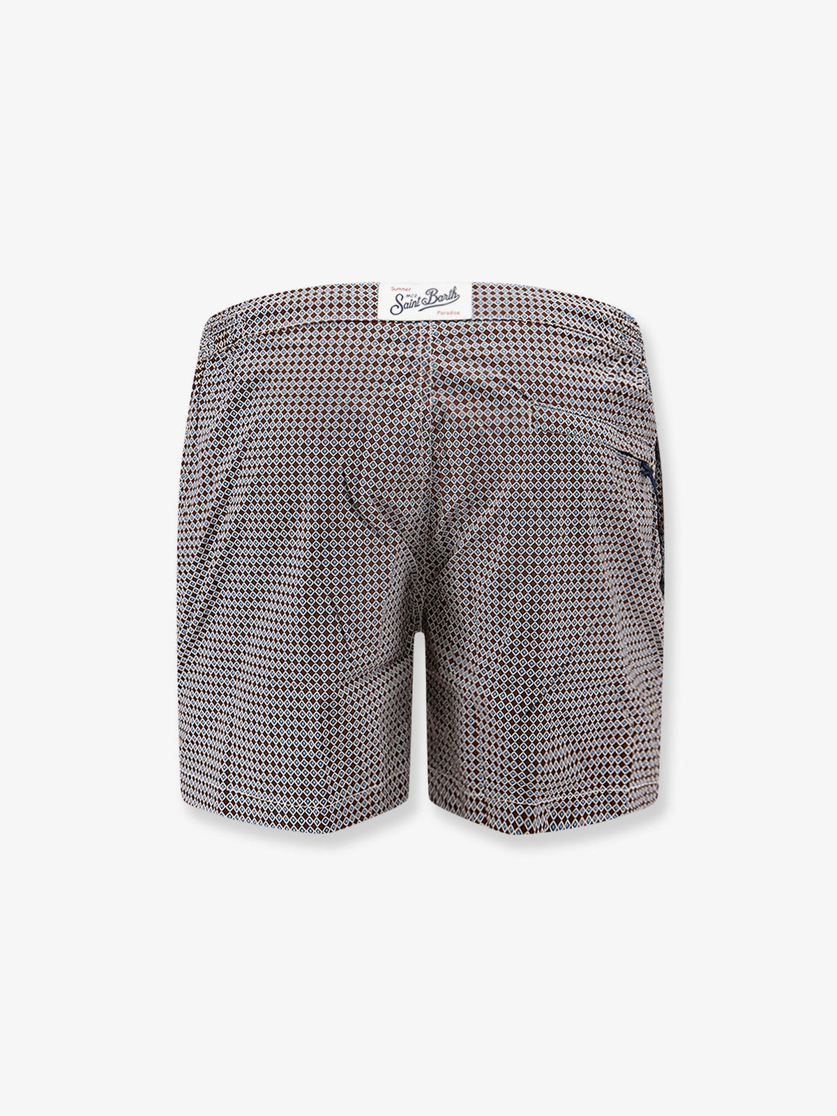 MC2 Saint Barth Nylon swim shorts with micro-pattern - Marrone