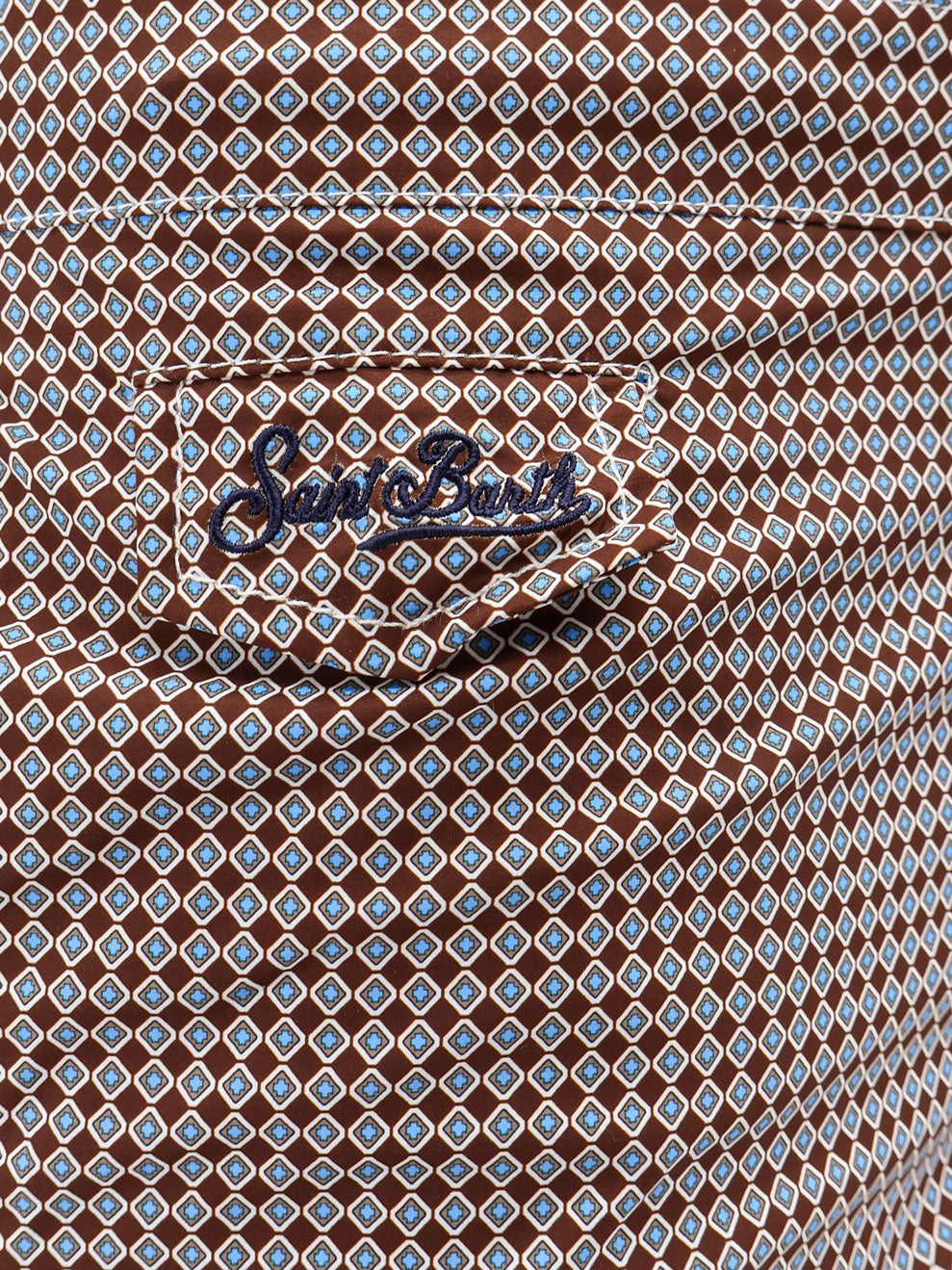 MC2 Saint Barth Nylon swim shorts with micro-pattern - Marrone