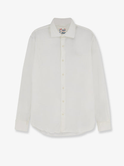 MC2 Saint Barth Cotton shirt with front embroidered logo - Cream