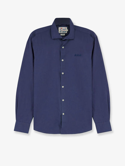 MC2 Saint Barth Ice cotton shirt with embroidered logo on the front - Blue Navy