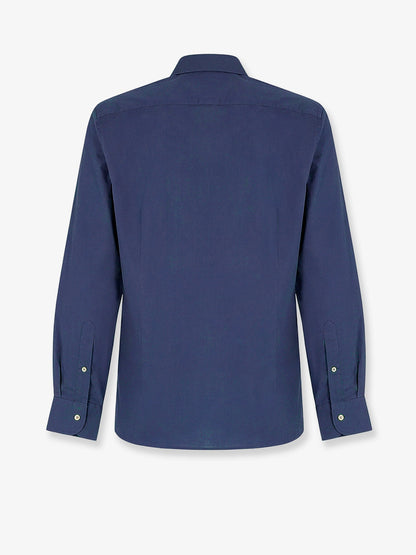 MC2 Saint Barth Ice cotton shirt with embroidered logo on the front - Blue Navy