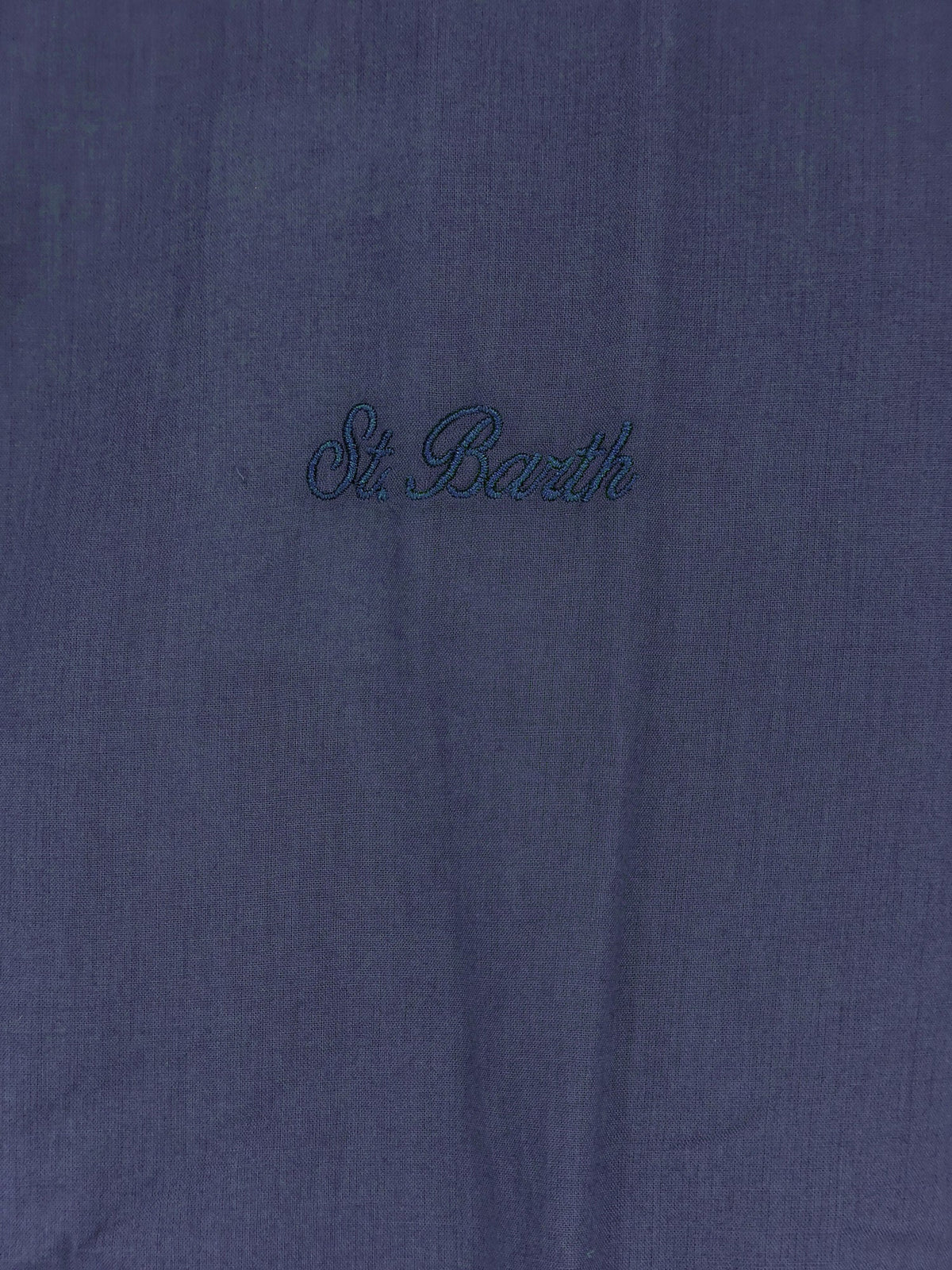 MC2 Saint Barth Ice cotton shirt with embroidered logo on the front - Blue Navy
