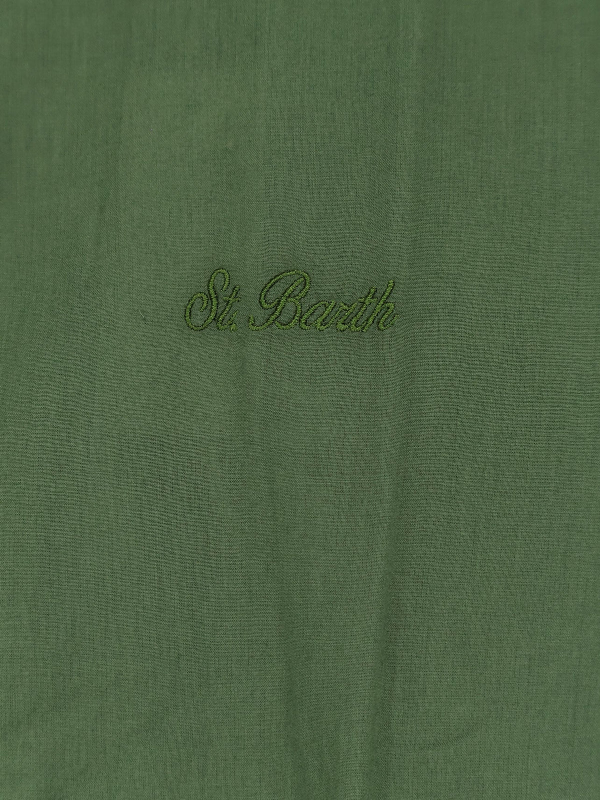 MC2 Saint Barth Ice cotton shirt with embroidered logo on the front - Military