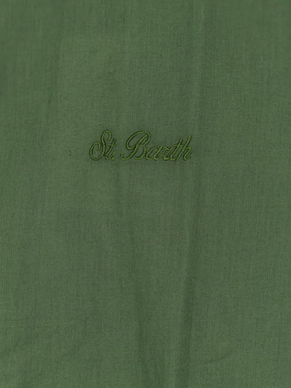 MC2 Saint Barth Ice cotton shirt with embroidered logo on the front - Military