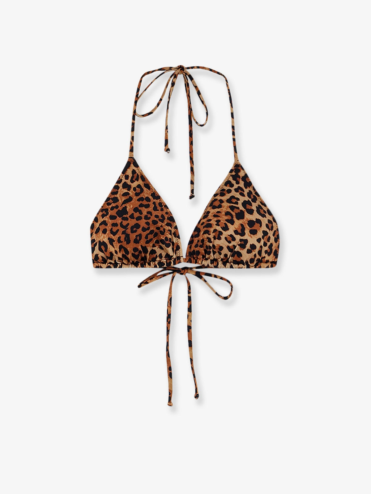 MC2 Saint Barth Leah nylon bikini top with animal print - Sandleopard