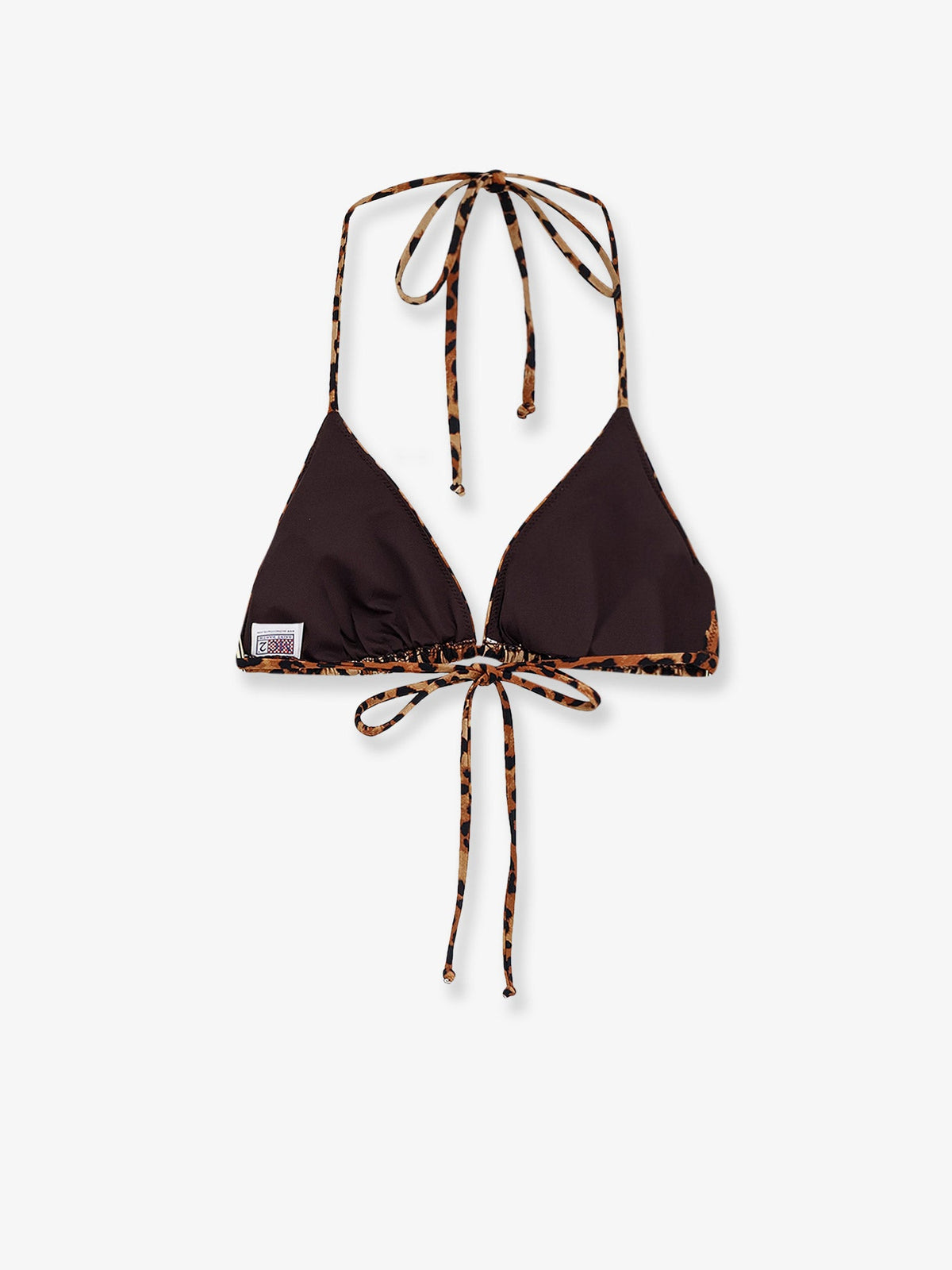 MC2 Saint Barth Leah nylon bikini top with animal print - Sandleopard