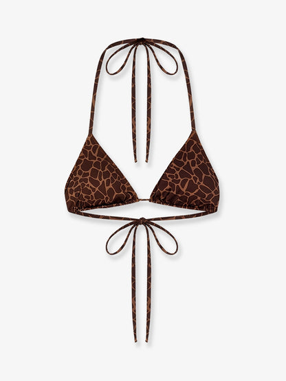 MC2 Saint Barth Leah nylon bikini top - Giraffeskin