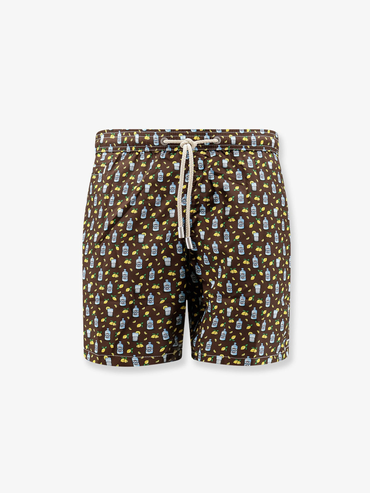 MC2 Saint Barth Nylon swim shorts with all-over micro pattern - Marrone