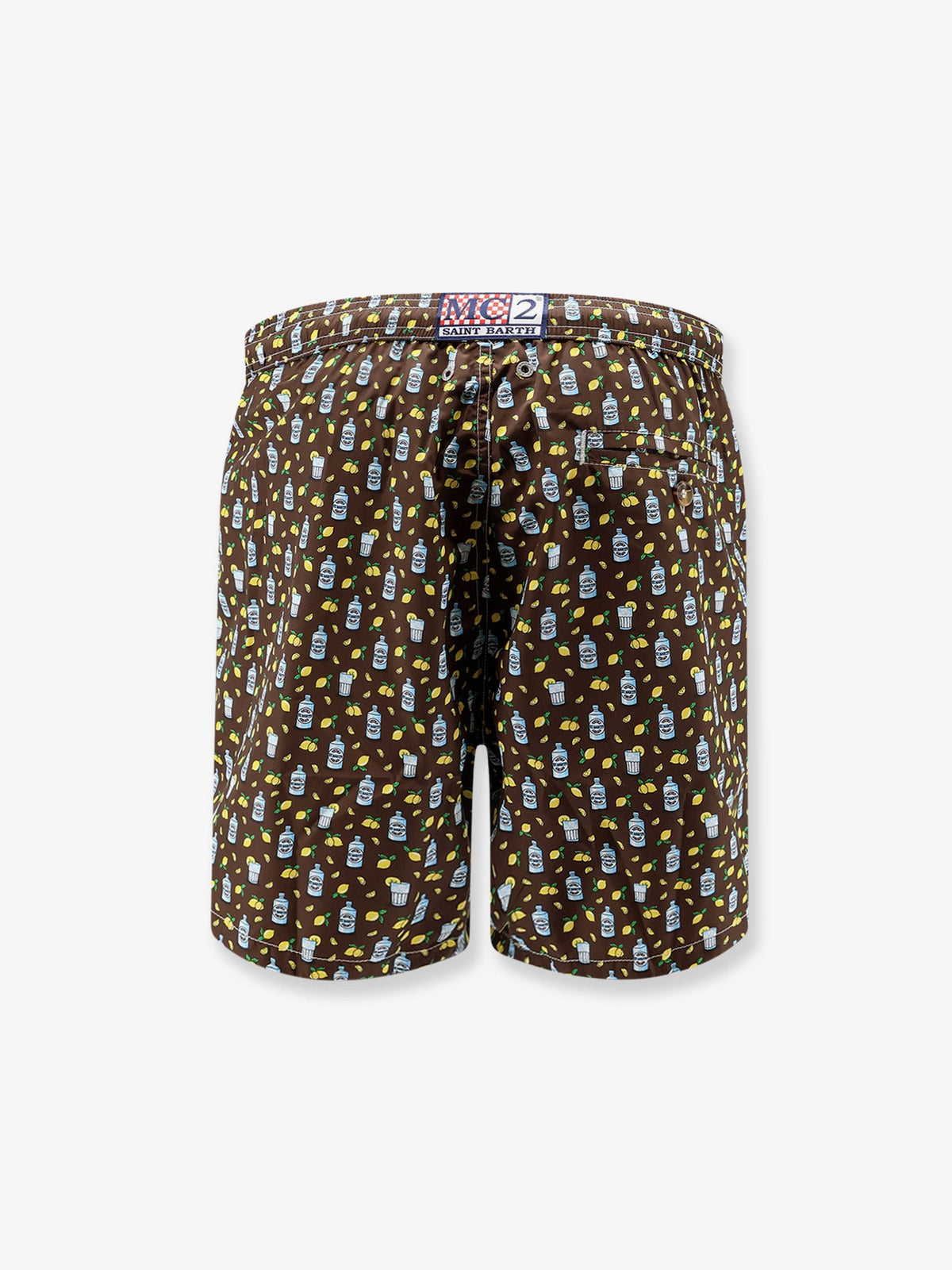 MC2 Saint Barth Nylon swim shorts with all-over micro pattern - Marrone