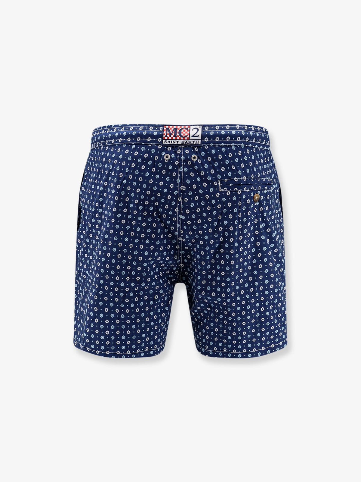 MC2 Saint Barth Nylon swim shorts with all-over micro pattern - Blu