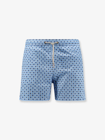 MC2 Saint Barth Nylon swim shorts with all-over micro-pattern - Celeste