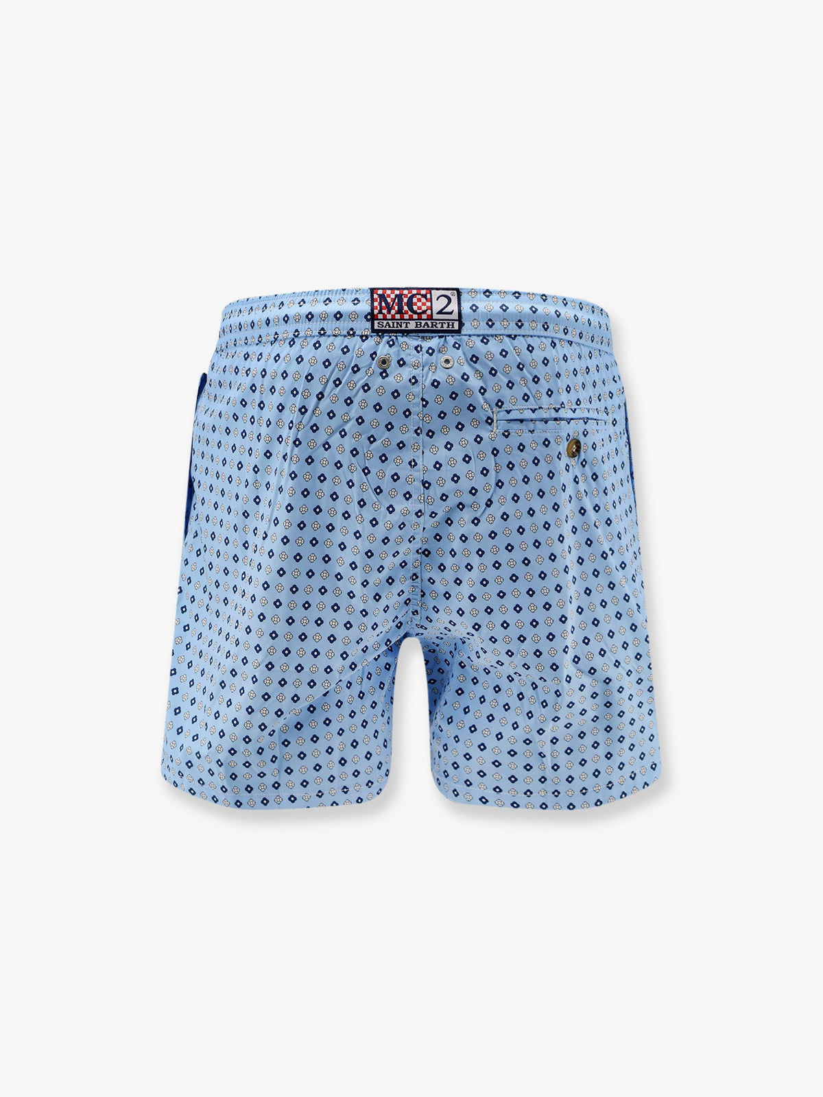 MC2 Saint Barth Nylon swim shorts with all-over micro-pattern - Celeste