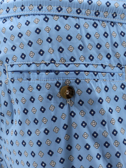 MC2 Saint Barth Nylon swim shorts with all-over micro-pattern - Celeste