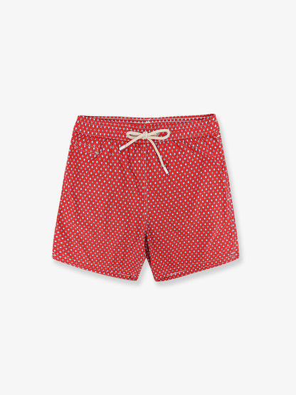 MC2 Saint Barth Nylon swim shorts with all-over micro pattern - Rosso