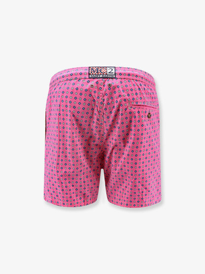 MC2 Saint Barth Nylon swim shorts with an all-over micro pattern - Rosa