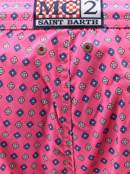 MC2 Saint Barth Nylon swim shorts with an all-over micro pattern - Rosa