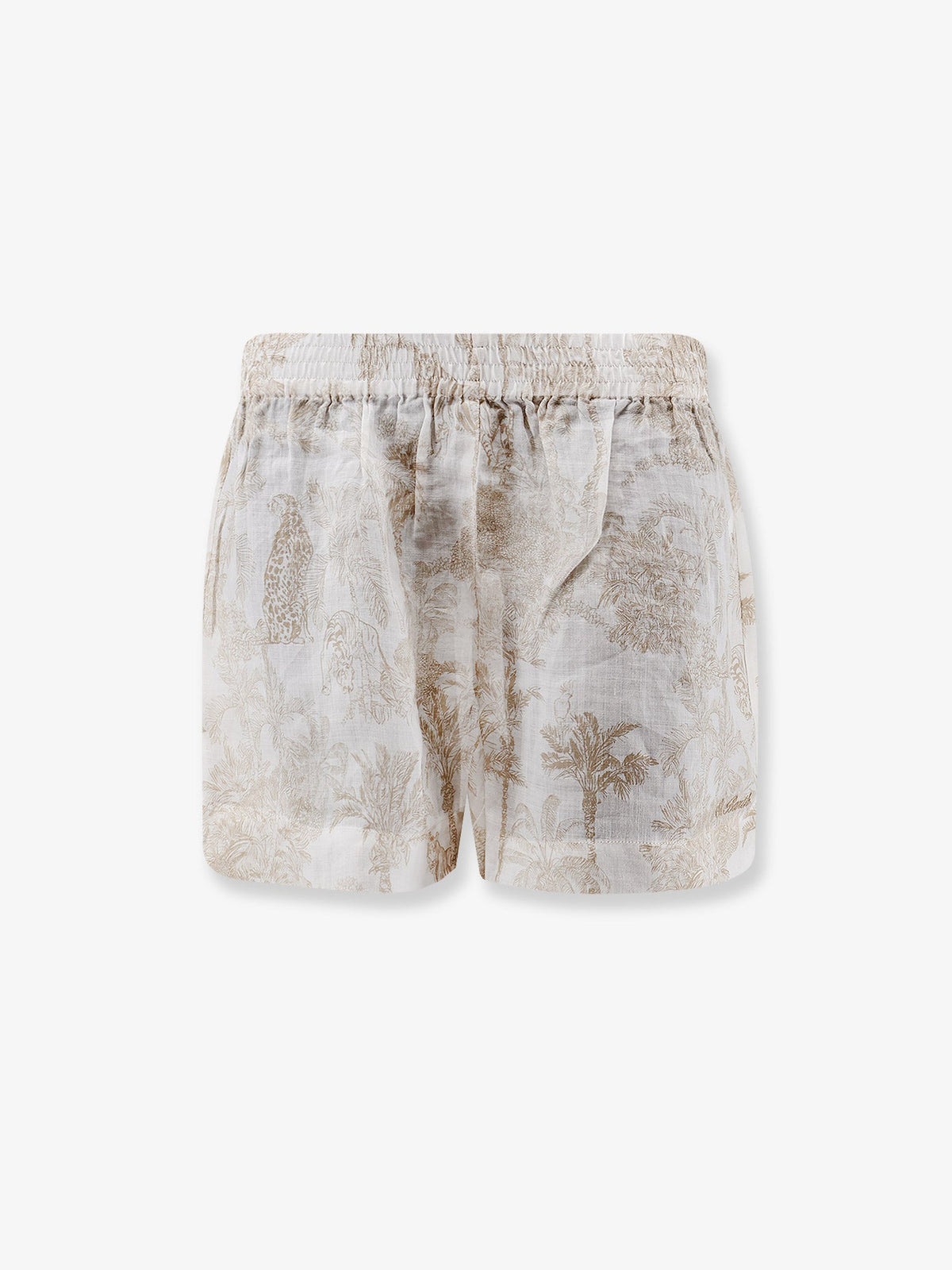MC2 Saint Barth Maeve ramie shorts with floral motif - Ramiejungleoceania