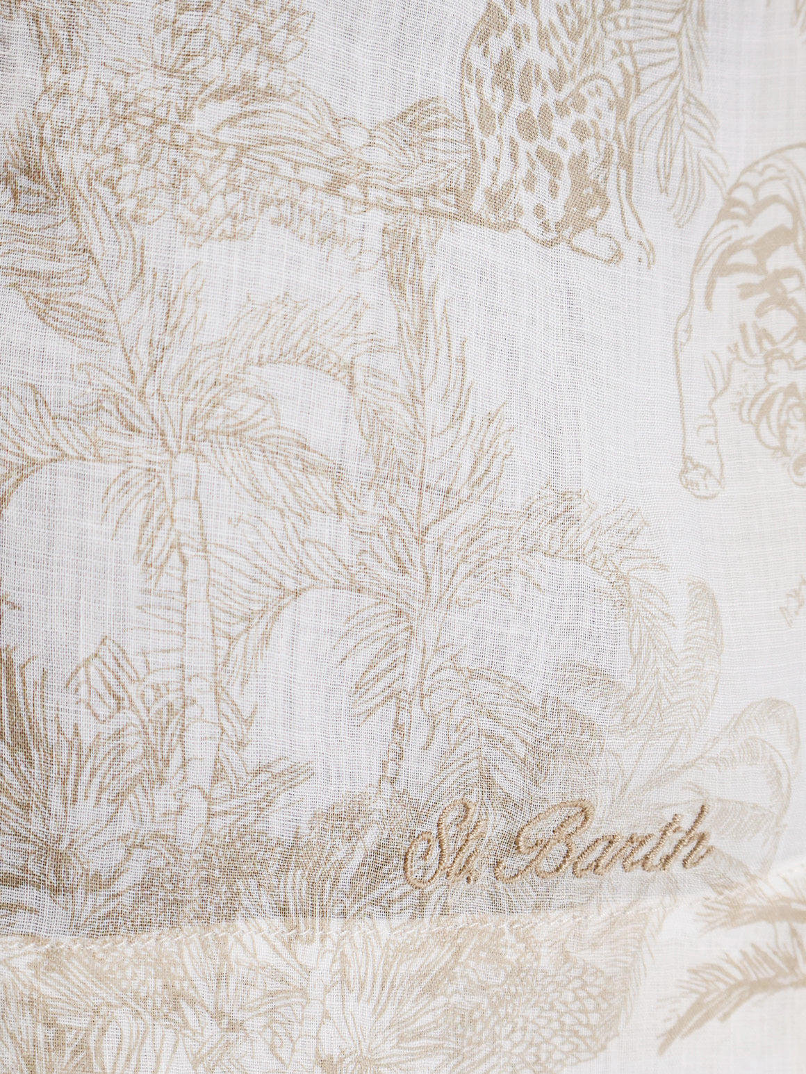 MC2 Saint Barth Maeve ramie shorts with floral motif - Ramiejungleoceania