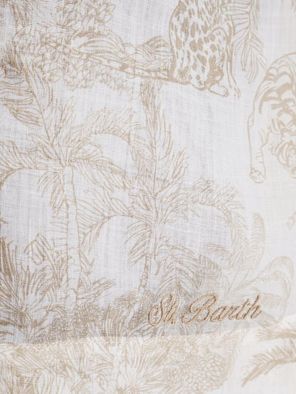 MC2 Saint Barth Maeve ramie shorts with floral motif - Ramiejungleoceania