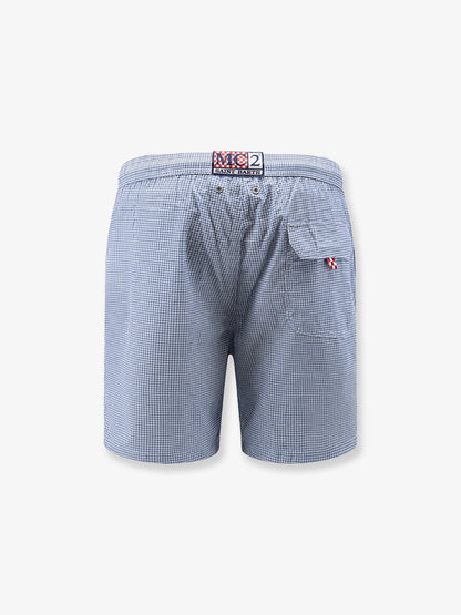 MC2 Saint Barth Nylon swim shorts with micro pattern - Blu