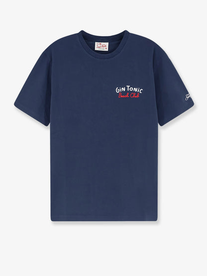 MC2 Saint Barth Portland cotton T-shirt with front embroidery - Blu Scuro