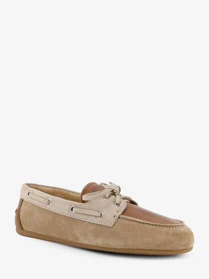 Miu Miu Suede loafer with leather inserts - Ecru