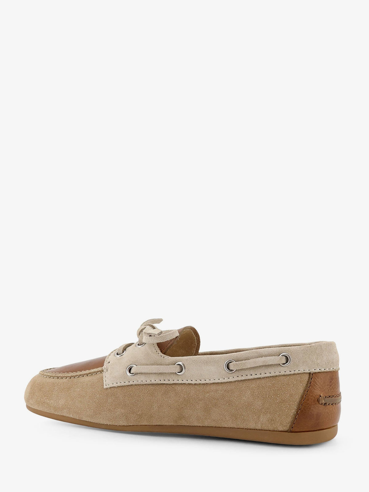 Miu Miu Suede loafer with leather inserts - Ecru
