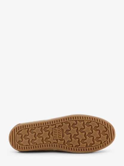 Miu Miu Suede loafer with leather inserts - Ecru