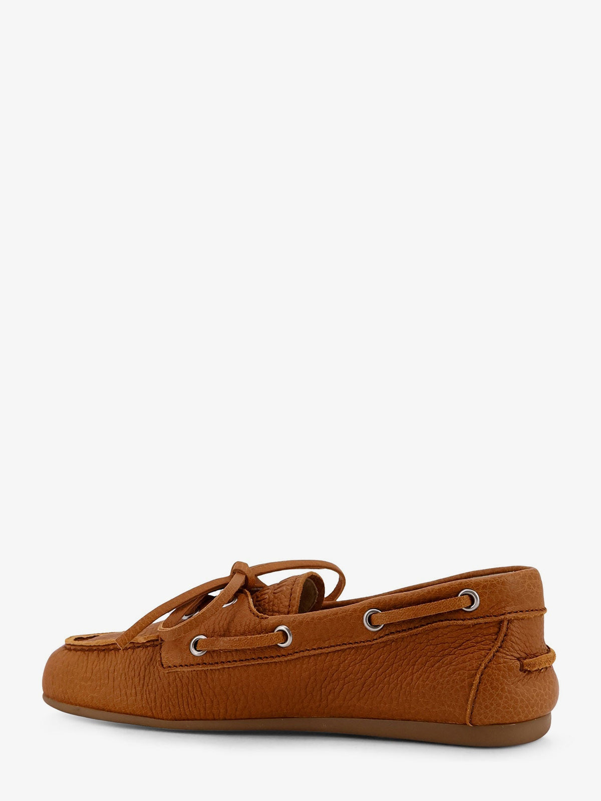 Miu Miu Vintage effect leather loafers - Ambra