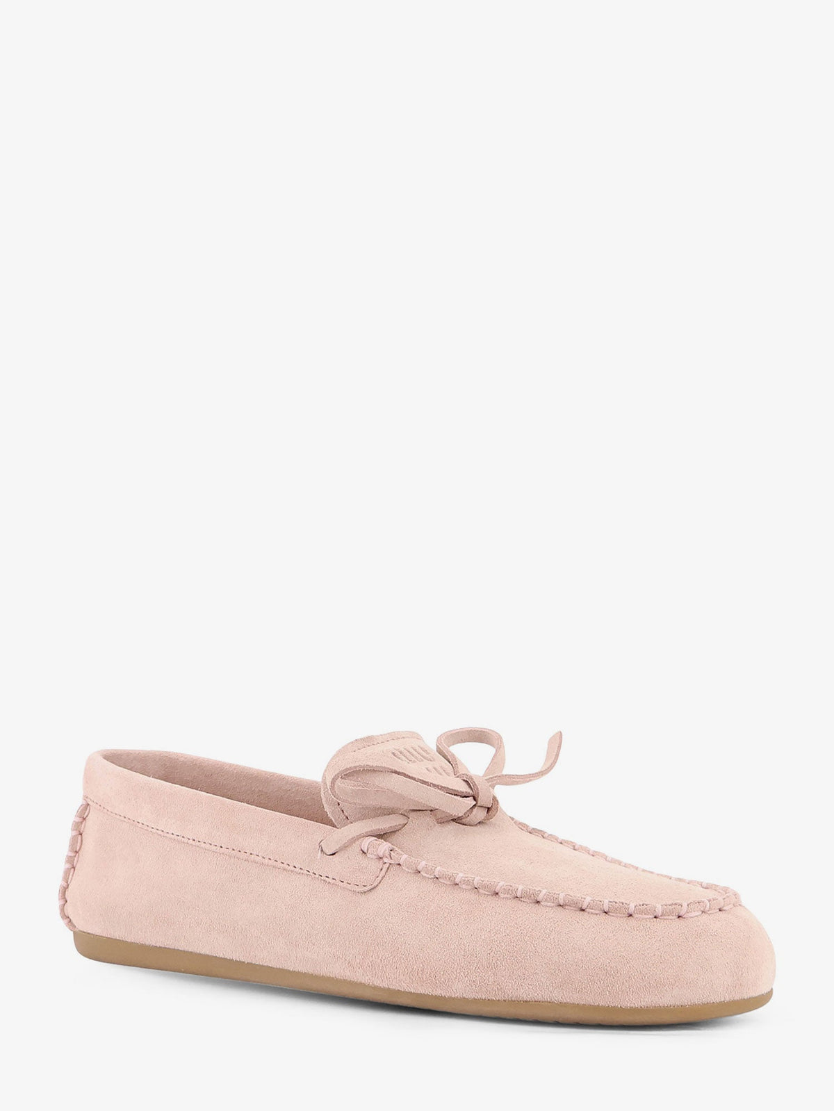 Miu Miu Suede loafer with frontal logo - Pesco