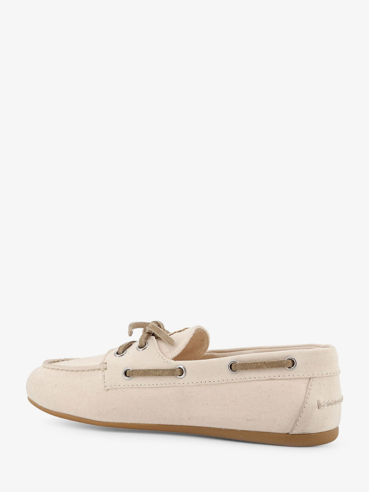 Miu Miu Fabric loafers with front lettering logo - Ecru