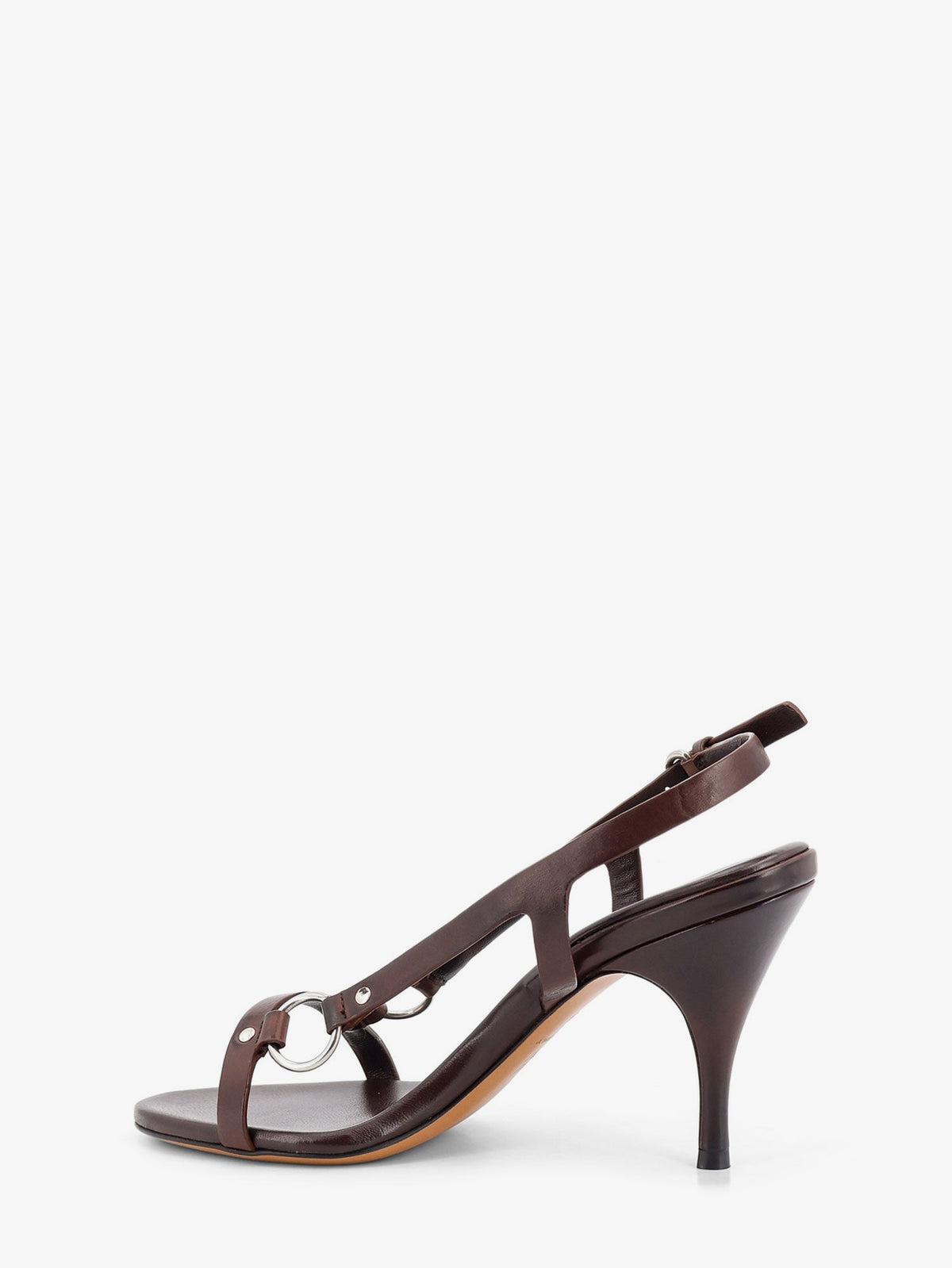 Miu Miu Leather sandals with metal detail - Moro