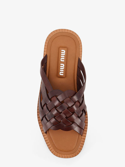 Miu Miu Leather sandals - Caffe
