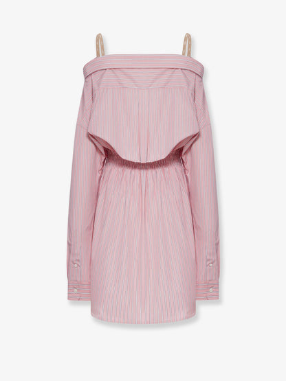 Miu Miu Striped cotton shirt dress - Rosa