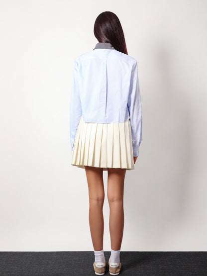 Miu Miu Plissé wool and mohair skirt - Bianco