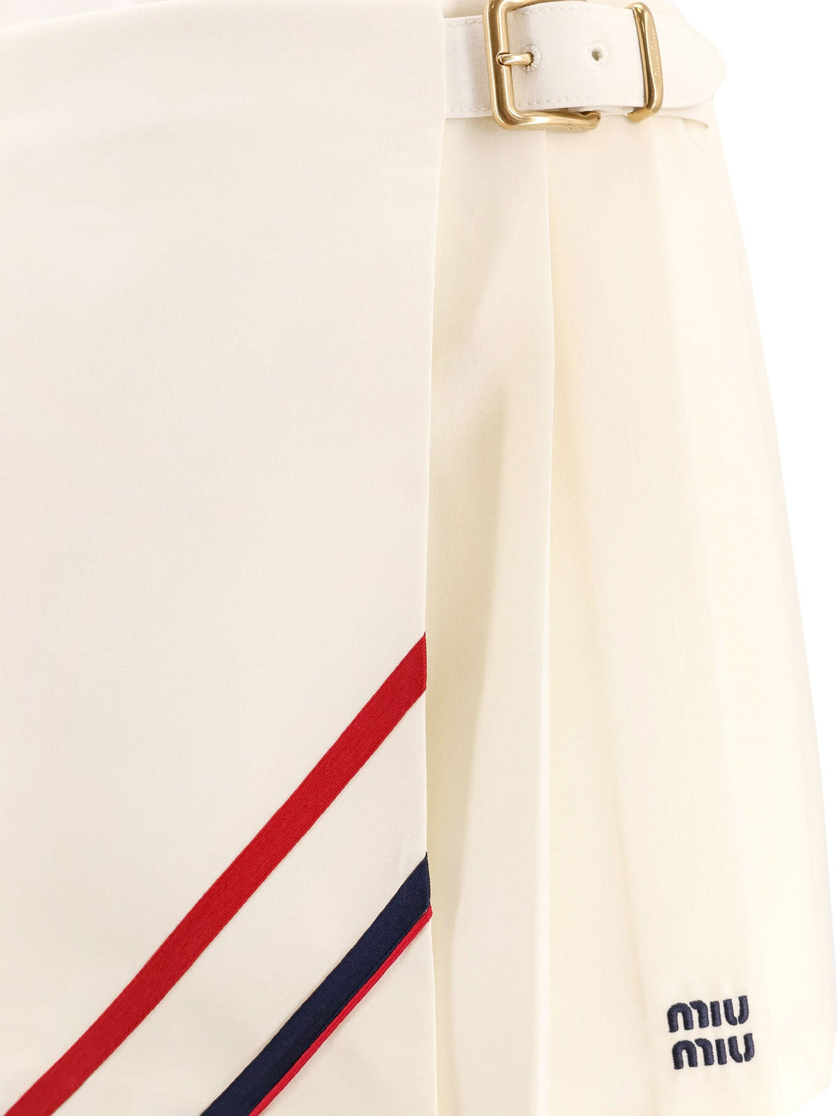 Miu Miu Plissé wool and mohair skirt - Bianco
