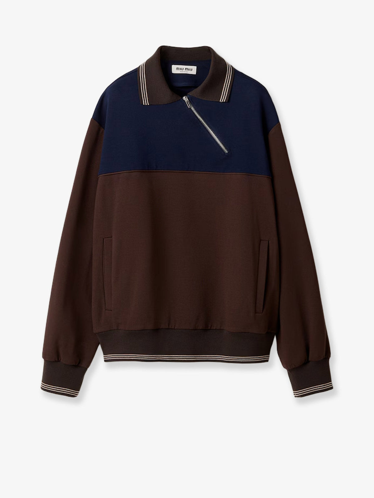 Miu Miu Viscose sweatshirt - Cacao + Blu
