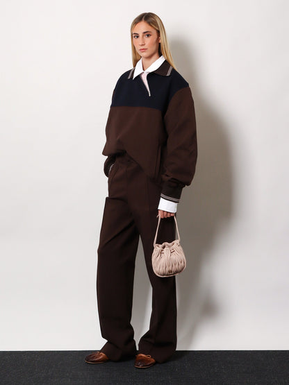 Miu Miu Viscose sweatshirt - Cacao + Blu