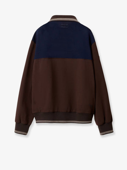 Miu Miu Viscose sweatshirt - Cacao + Blu