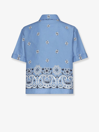 Miu Miu Bandana cotton and linen shirt - Bianco