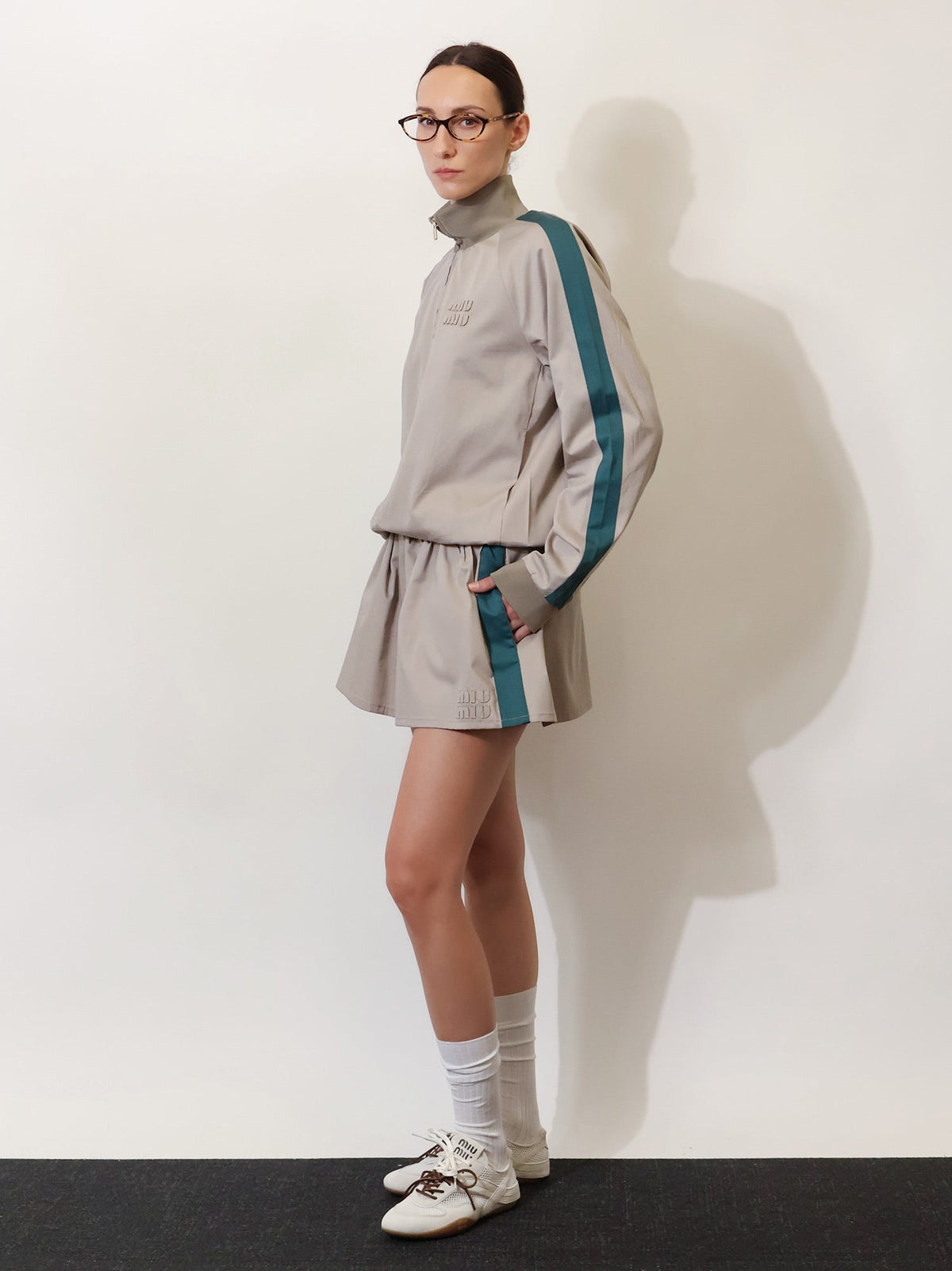 Miu Miu Old Twill Jacket - Kakiverde