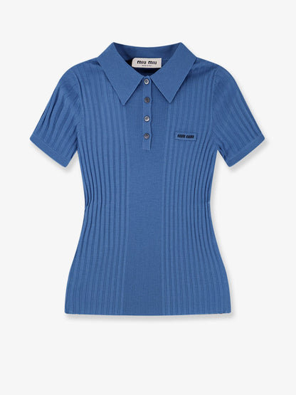 Miu Miu Virgin wool polo shirt - Avio