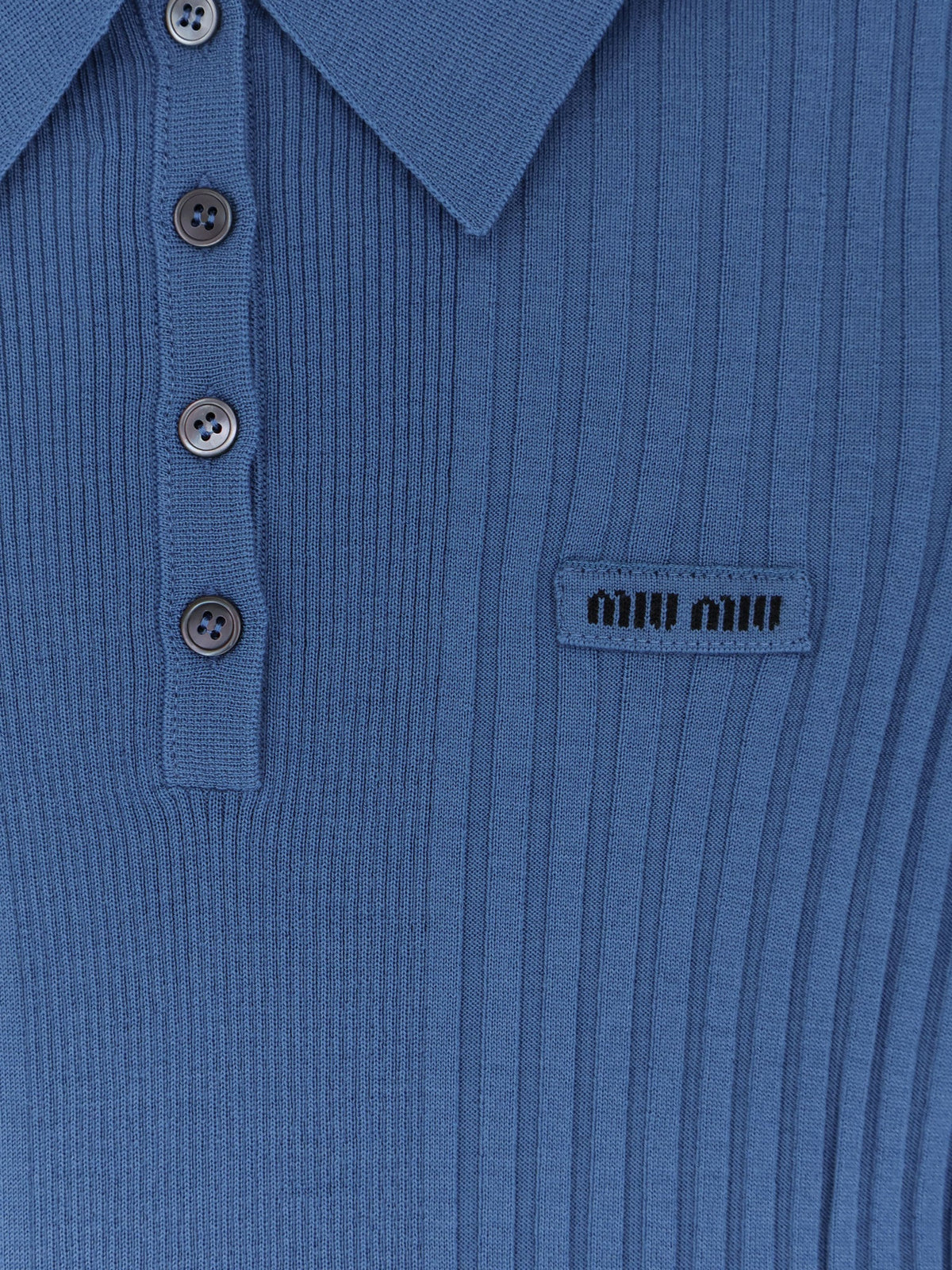 Miu Miu Virgin wool polo shirt - Avio