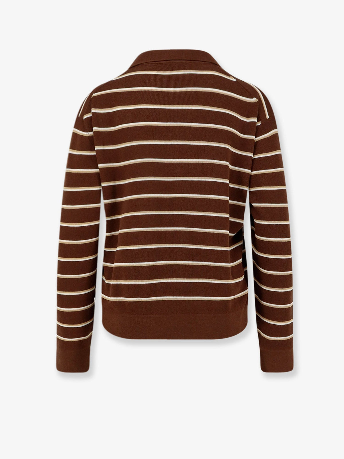 Miu Miu Striped cotton polo shirt - Cacao