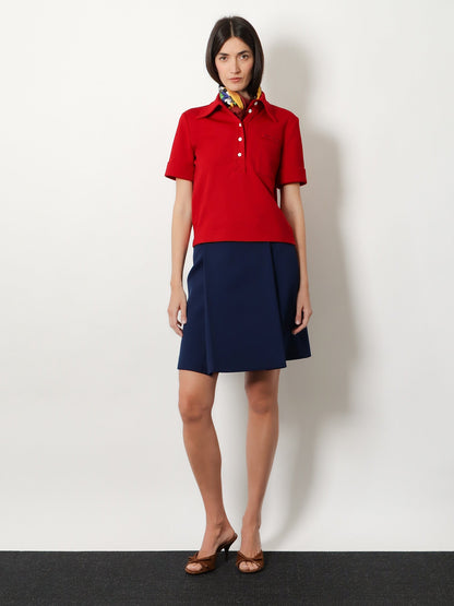 Miu Miu Polo Shirt with Lettering Logo patch - Rubino