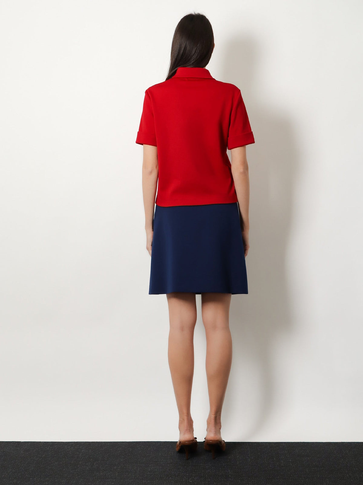 Miu Miu Polo Shirt with Lettering Logo patch - Rubino