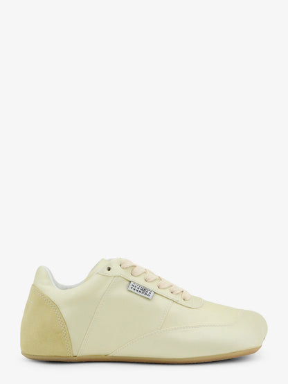 MM6 Maison Margiela Factory satin sneakers with side logo label - White Asparagus