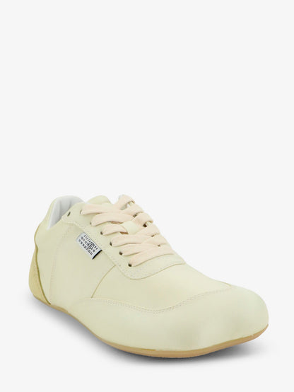 MM6 Maison Margiela Factory satin sneakers with side logo label - White Asparagus